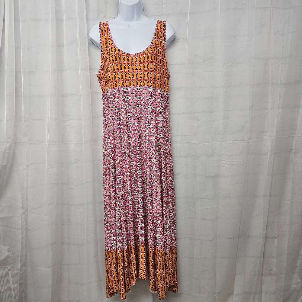 Grisbi Dress Maxi Pink Orange Boho Festival Hippie L - Picture 2 of 13